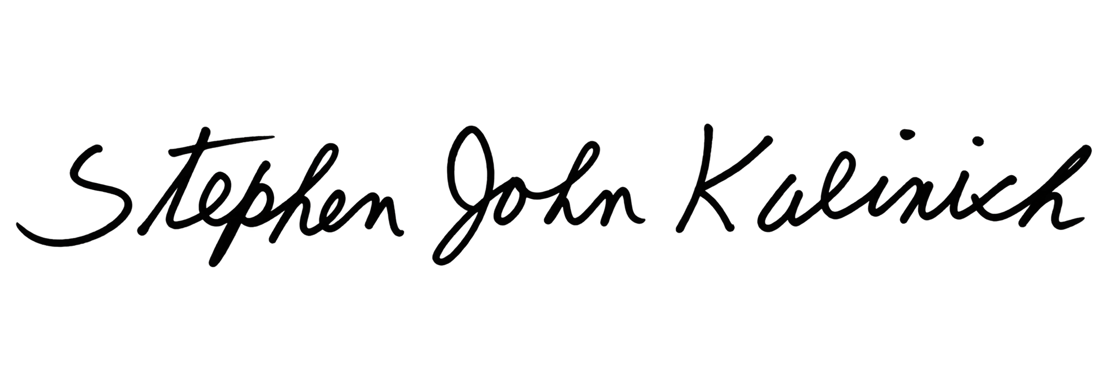 Stephen John Kalinich ;  handwritten signature logo